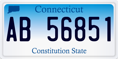 CT license plate AB56851