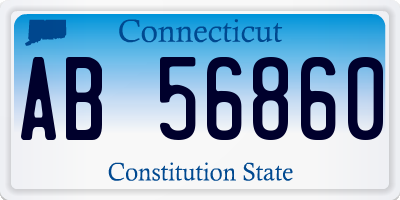 CT license plate AB56860