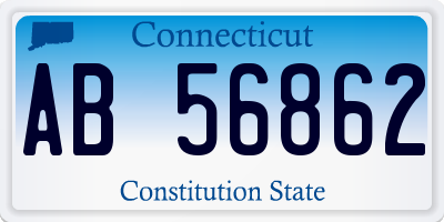 CT license plate AB56862