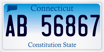 CT license plate AB56867