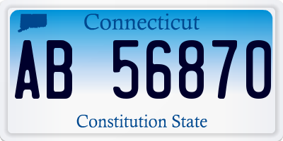 CT license plate AB56870