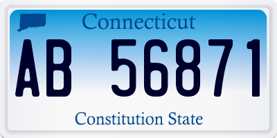 CT license plate AB56871