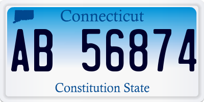 CT license plate AB56874