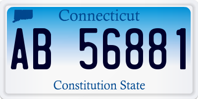 CT license plate AB56881