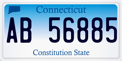 CT license plate AB56885