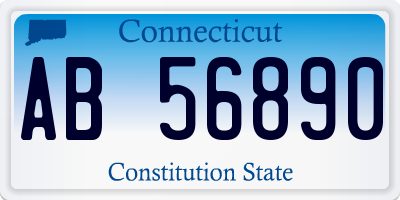 CT license plate AB56890