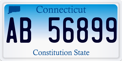 CT license plate AB56899