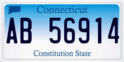 CT license plate AB56914