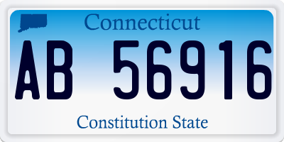 CT license plate AB56916