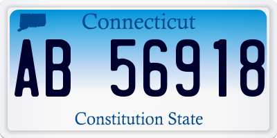 CT license plate AB56918