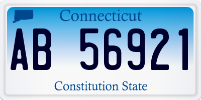 CT license plate AB56921