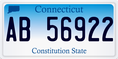 CT license plate AB56922