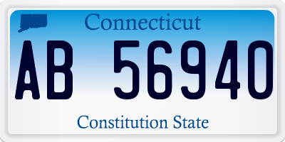 CT license plate AB56940