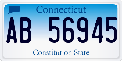 CT license plate AB56945