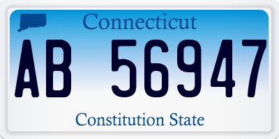 CT license plate AB56947