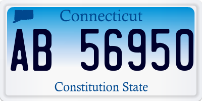 CT license plate AB56950