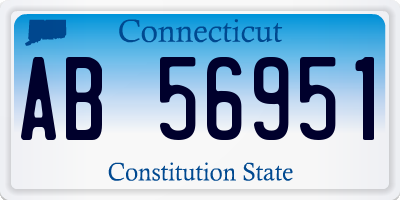 CT license plate AB56951