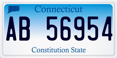 CT license plate AB56954