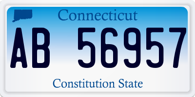 CT license plate AB56957