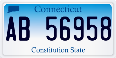 CT license plate AB56958