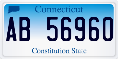 CT license plate AB56960