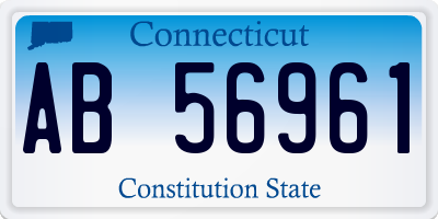 CT license plate AB56961