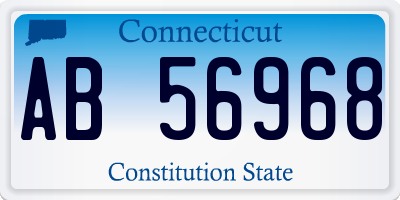 CT license plate AB56968