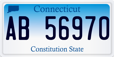 CT license plate AB56970