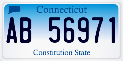 CT license plate AB56971