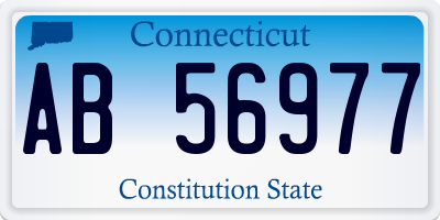 CT license plate AB56977