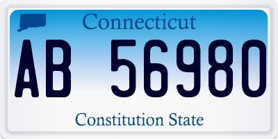 CT license plate AB56980