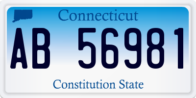 CT license plate AB56981