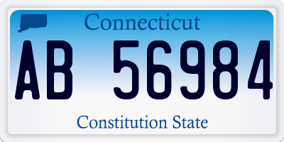 CT license plate AB56984