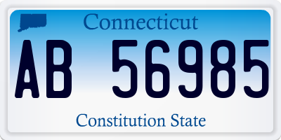 CT license plate AB56985