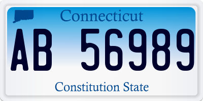 CT license plate AB56989