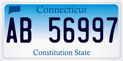 CT license plate AB56997