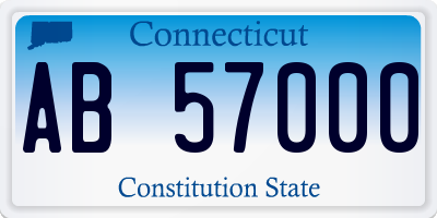 CT license plate AB57000