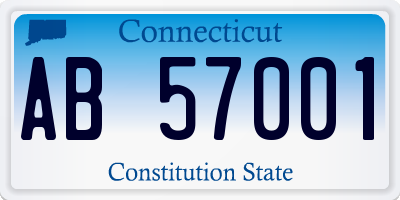 CT license plate AB57001