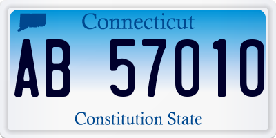 CT license plate AB57010