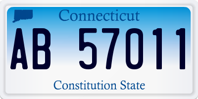 CT license plate AB57011