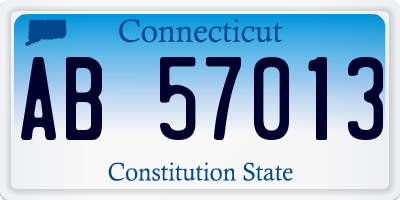 CT license plate AB57013