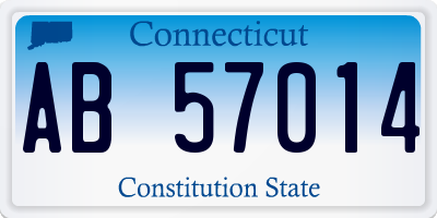 CT license plate AB57014