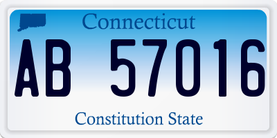 CT license plate AB57016