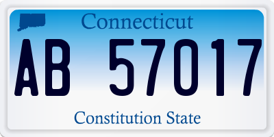 CT license plate AB57017