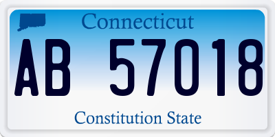 CT license plate AB57018