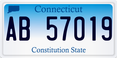 CT license plate AB57019
