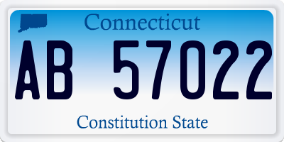 CT license plate AB57022