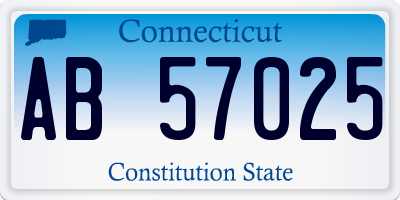 CT license plate AB57025