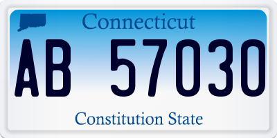 CT license plate AB57030