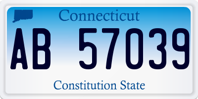 CT license plate AB57039